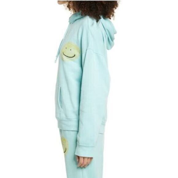 BP Gender Inclusive Graphic Hoodie In Teal Angle Painted Smiley Small MSRP $49 - Picture 3 of 9